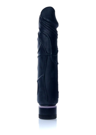 ČIERNY CYBER KOŽENÝ VIBRÁTOR, PRÍRODNÝ PENIS