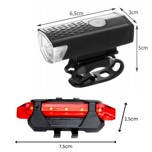 LED BICYKLOVÉ SVETLO ZADNÉ PREDNÉ NA BICYKEL USB SET