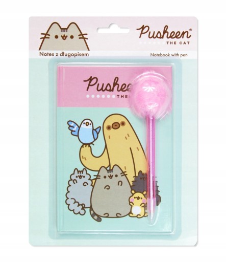 Sada: Pusheen zápisník + pero s brmbolcom - diár pre dievčatko