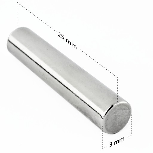 VALEC NEODYMOVÝ MAGNET 3x25 N38 SADA 10 ks