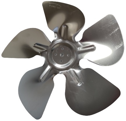 Lopatka ventilátora, kov 250mm 28°, 16W motor