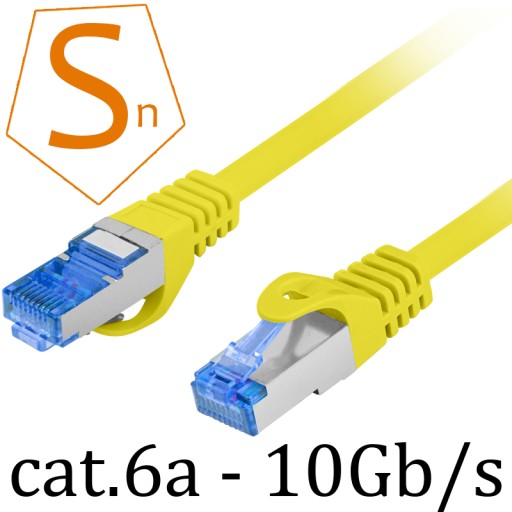 RJ45 LAN Ethernet kábel kat.6A SFTP LSZH 1m žltý