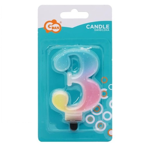 Číslo sviečky Číslo na tortu Ombre Číslo 3