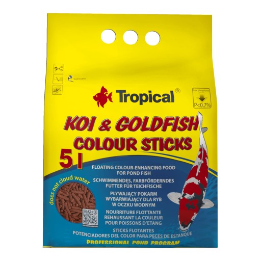 Tropické Koi&Goldfish Color Sticks 5L - 400g Rybie tyčinky
