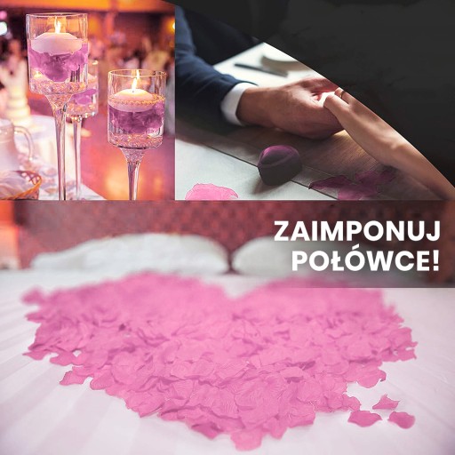LISTY RUŽÍ SVADOBNÁ DEKORÁCIA UMELÉ KVETY NA RUŽOVÉ KONFETY 100 ks