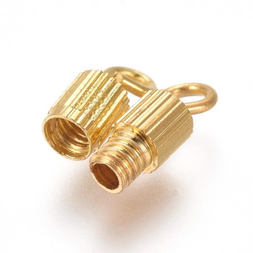 Otočná spona, skrutkovacia spona, mosadz, zlato, 14 mm, spona 7 x 3 mm, 10 kusov