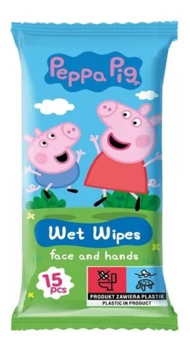Peppa Pig Vlhčené obrúsky Jahoda 15 ks.