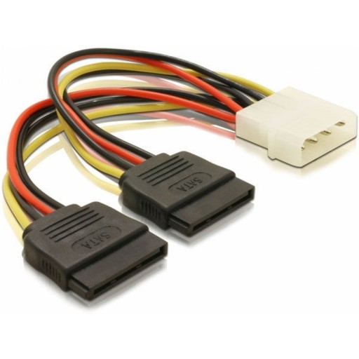 Qoltec Adaptérový kábel POWER MOLEX 2xSATA 0,2m