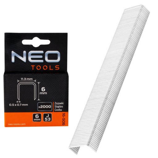 NEO ZOŠÍVAČKY TYP J/53 6 MM 2000 KS 16-506