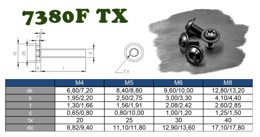 M6x35 SKRUTKA KAPITOLY, PRÍRUBA, NEREZ 7380F TORX (10)