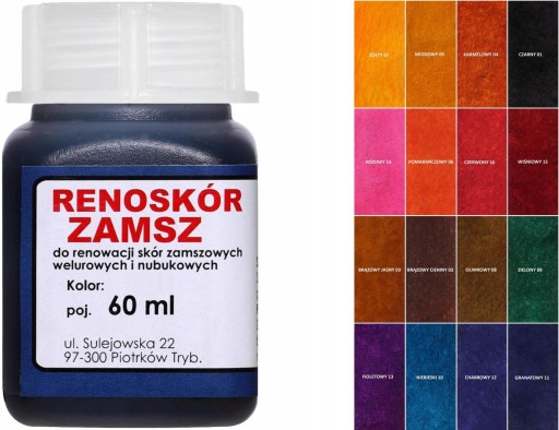 FIALOVÁ FARBA NA RENOVÁCIU VELÚROVEJ KOŽE 60 ML