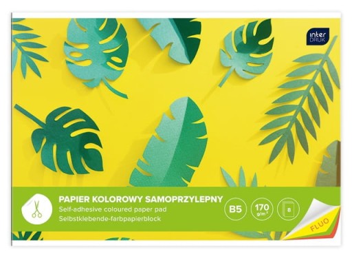 Farebné samolepiace papierové výrezy Fluo B5