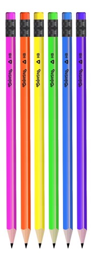 COLORINO ŠKOLSKÉ TROJUHOLNÍKOVÉ CERUHA S GUMA 1 kus NEÓN
