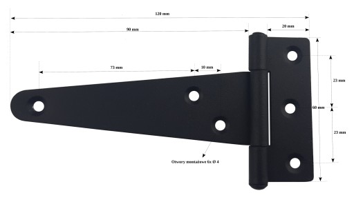 Altánkový nábytkový pánt 120x60 mm čierny