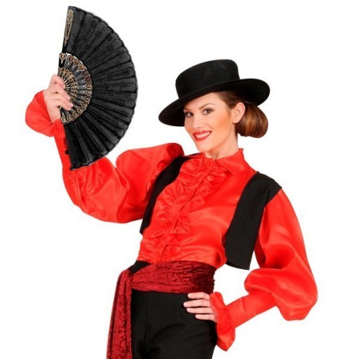 ŠPANIELSKY VENTILÁTOR ČIERNE ŠPANIELSKO FLAMENCO