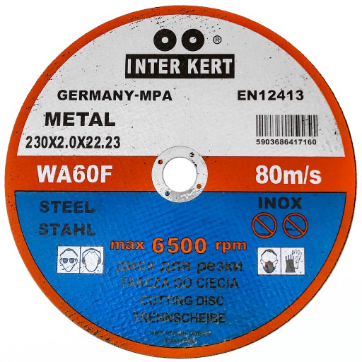 Nerezový kovový rezací kotúč inox 230 x 2,0 INTER KERT