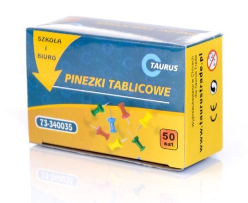 Špendlíky na tabuľu - Taurus - 50 ks