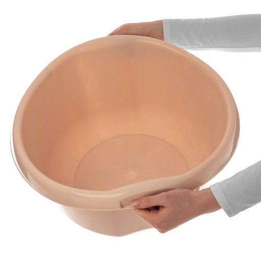 PLASTOVÁ MISKA NA PRÁDLO 20L, okrúhla MISKA S RÚČKAMI, 46 CM