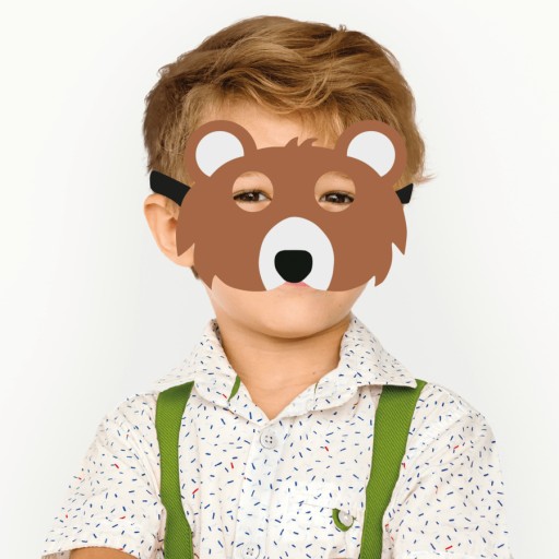 PLSTENÁ MASKA, MEDVEĎ HNEDÝ DISPOZUJE PRE DETI, PP