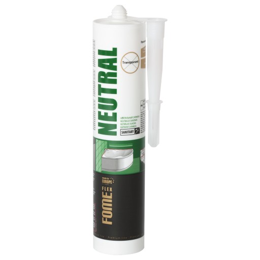 NEUTRÁLNY sklenený sanitárny silikón, bezfarebný, 300ml FomeFlex PREMIUM kvalita