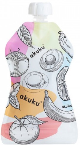 AKUKU Vrecúška, OPÄTOVNE POUŽITEĽNÉ TUBY NA JEDLO, 5 KS