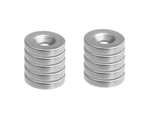 NEODYMOVÝ MAGNET 14x3 mm otvor 8/4 NA SKRUTKU 10 ks