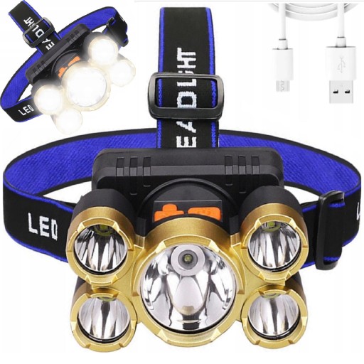 HLAVOVÁ LAMPA PRE HLAVU HLAVOVÁ LAMPA 5 X LED ZOOM CREE VÝKONNÝ 4 REŽIMY HLINÍK