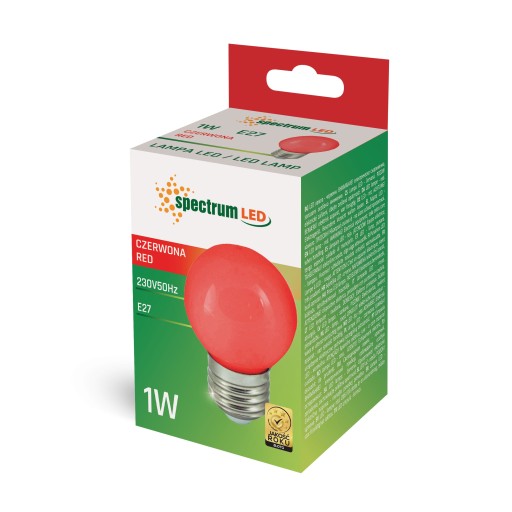LED dekoračná guľová žiarovka E27 230V červená
