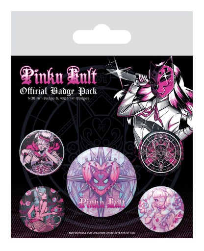 Pinku Kult Deliciously Dark ihlice do batohu na oblečenie Sada 5 ks