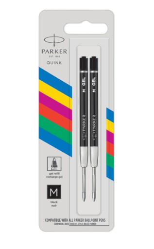 Čierna náplň do gélového pera Parker Jotter 2 ks