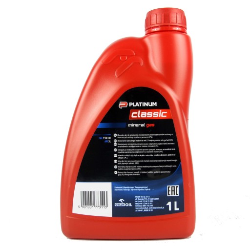 Orlen Oil PLATINUM CLASSIC GAS MINERAL 15W-40 motorový olej | 1 l