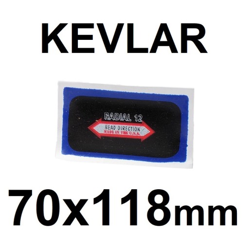Vložka na opravu defektu pneumatiky záplata záplata vulkanizácia aramid 1w 70x118mm