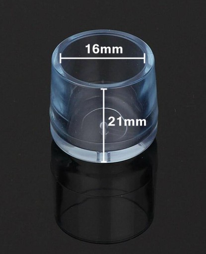 4x Ochranné silikónové poťahy na nohy stoličky, priehľadné, 16mm