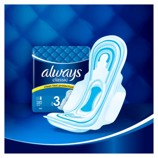 Vždy klasické nočné hygienické vložky s krídlami 8 kusov