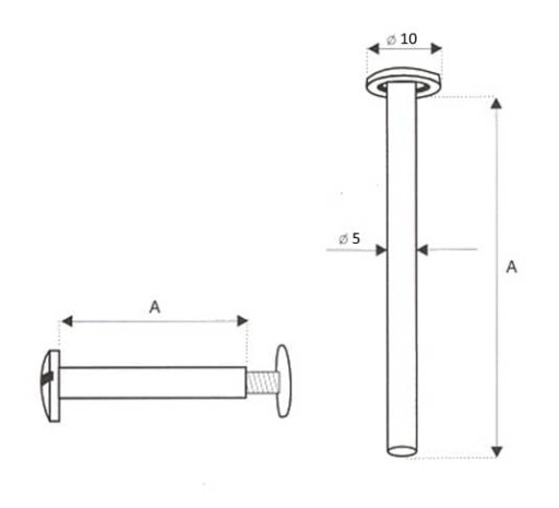 Skrutkové nity Skrutka 5mm Strieborná 5 ks