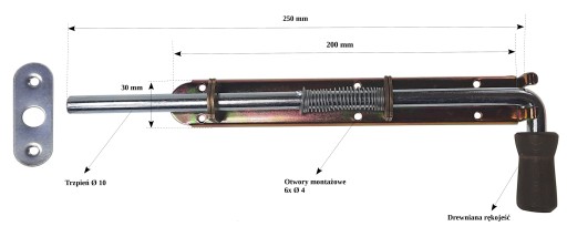 Pružinová skrutka úzka skrutka 250 mm