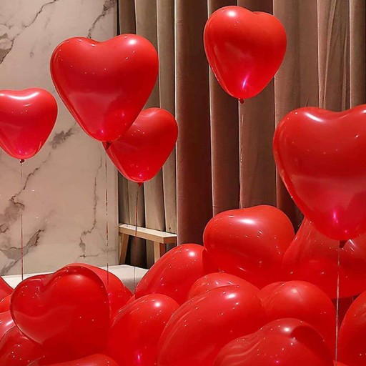 Balóny 6 ks ČERVENÉ SRDCE 40 cm XXL veľké na Valentína latexová guma