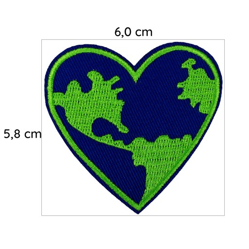 Nažehľovacia termo náplasť Planet Earth Heart