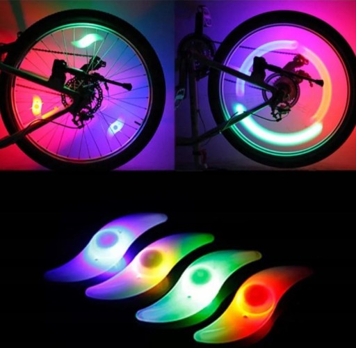 LED LAMPA NA BICYKEL, SVIETEĽNÉ Lúče, UNIVERZÁLNY NÁKRYT KOLIES