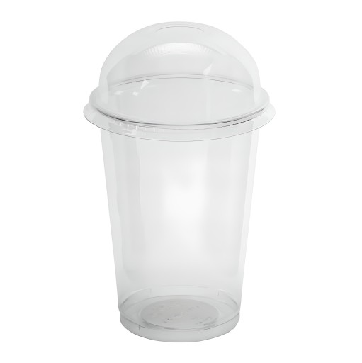 POHÁRKY NA TREPANIE PET 400ML S KONVEXNÝM viečkom 50KS