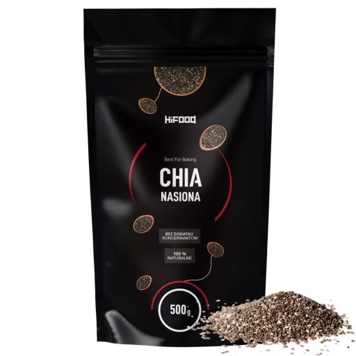CHIA SEEDS 500g HiFOOD Prírodná španielska šalvia, vysoká kvalita