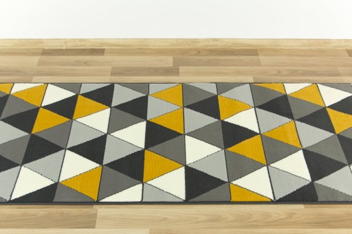 šírka 60 cm GEOMETRICKÝ KOBEREC LUNA HORČICOVÁ SIVÁ TROJUHOLNÍKY