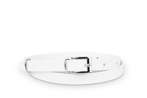 Klasický biely eko dámsky opasok 1,5 cm