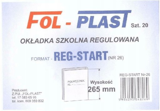 Poťah nastaviteľný 265mm škola č