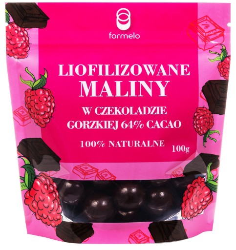 FORMELO MRAZOM SUŠENÉ MALINY V HORKEJ ČOKOLÁDE 100% NATURAL 100g
