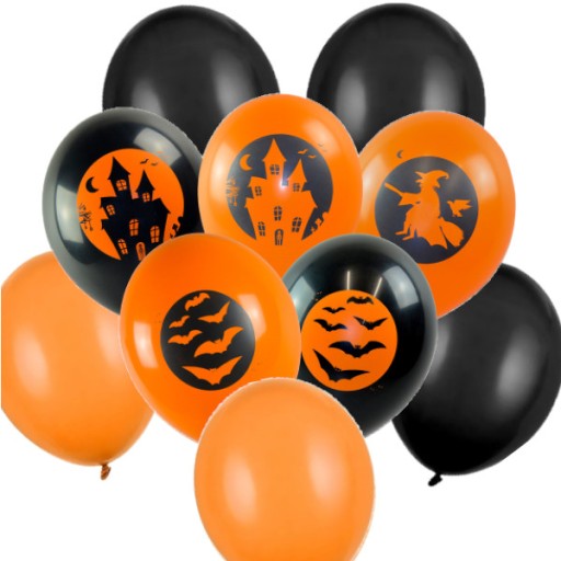 Strašidelné halloweenske balóny - 10 kusov