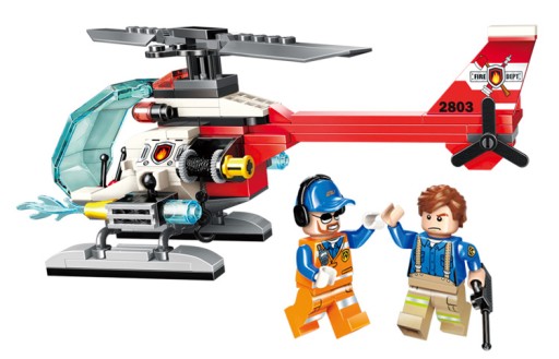 Malý požiarny vrtuľník Qman Bricks 117 ks