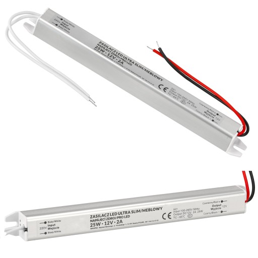 LED napájací zdroj 12V 24W 2A ULTRA SLIM Pre pásový transformátor