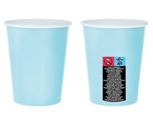 Svetlomodré papierové poháre 270 ml 14 ks.
