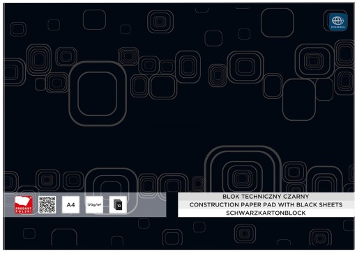 TECHNICKÝ BLOK A4 S ČIERNYMI KARTAMI 10 listov.